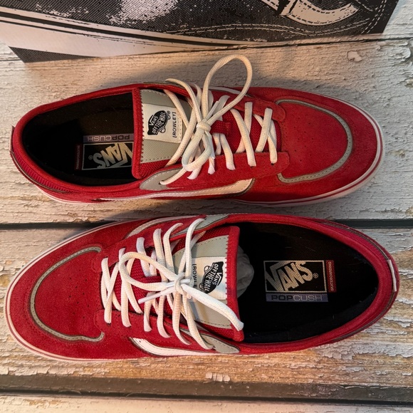 Vans Rowley Skate Shoes Men 12 Red Suede White Classic NIB Pro Model Rare - Picture 6 of 9